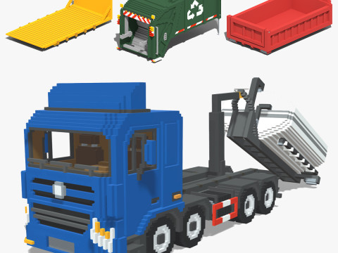 Voxel Hook lift Pack 5 Items 3D Model