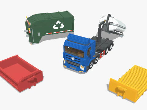 Voxel Hook lift Pack 5 Items 3D Model