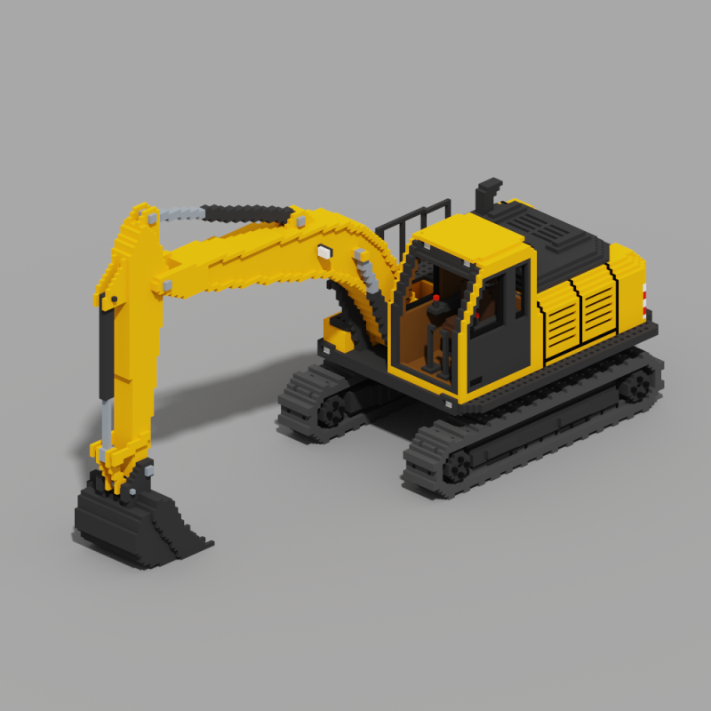 Voxel Excavator Modèle 3D .c4d .max .obj .3ds .fbx .stl .blend 