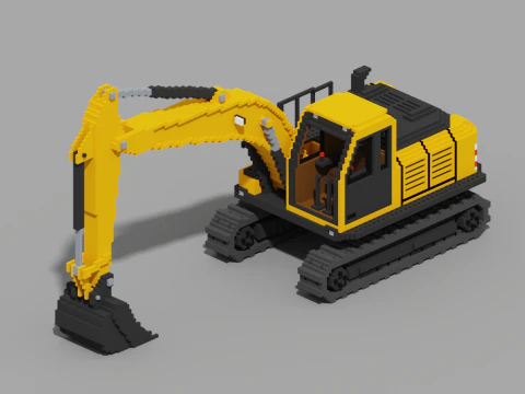 Escavatore Voxel Modello 3D