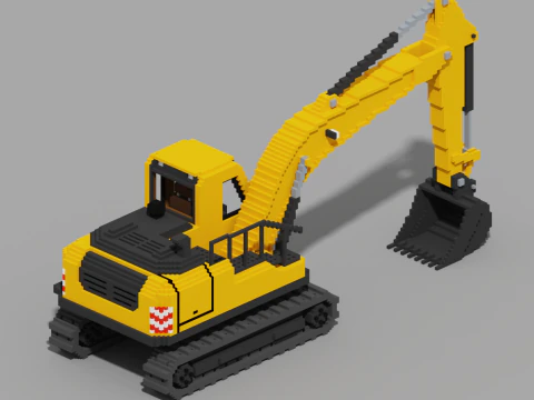 Escavatore Voxel Modello 3D