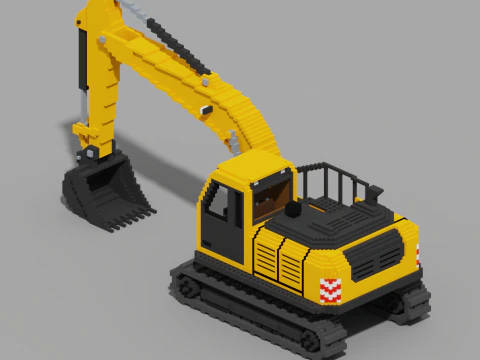 Escavatore Voxel Modello 3D