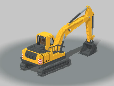 Escavatore Voxel Modello 3D