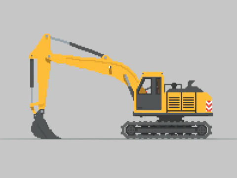 Escavatore Voxel Modello 3D