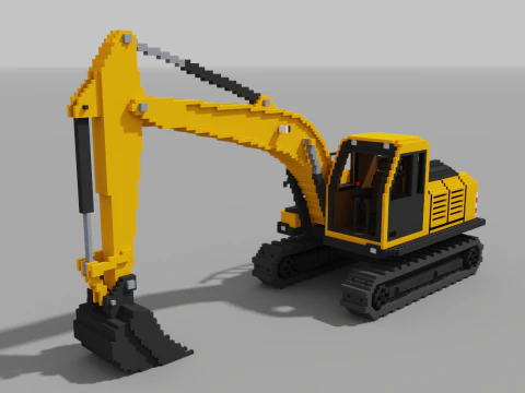 Escavatore Voxel Modello 3D