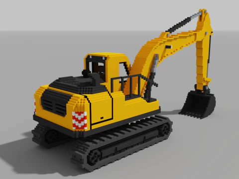 Escavatore Voxel Modello 3D