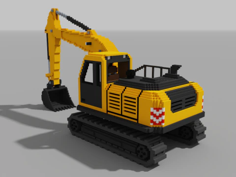 Escavatore Voxel Modello 3D