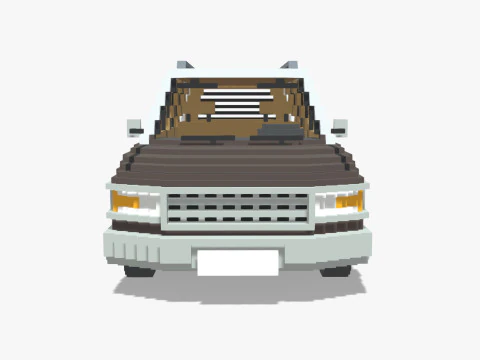 Voxel Wagon Car 3D Model