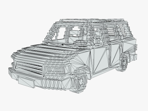 Voxel Wagon Car 3Dモデル