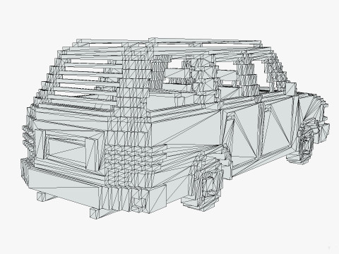 Voxel Wagon Car 3Dモデル