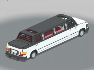 Voxel Limo Car Model 3D
