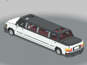 Voxel Limo Car Model 3D