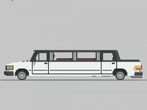 Voxel Limo Car Model 3D