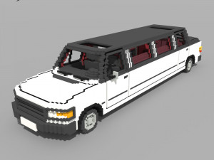Voxel Limo Car Model 3D