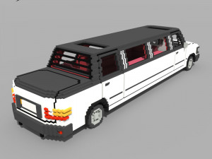 Voxel Limo Car Model 3D