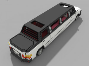 Voxel Limo Car Model 3D