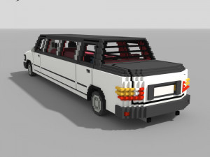 Voxel Limo Car Model 3D
