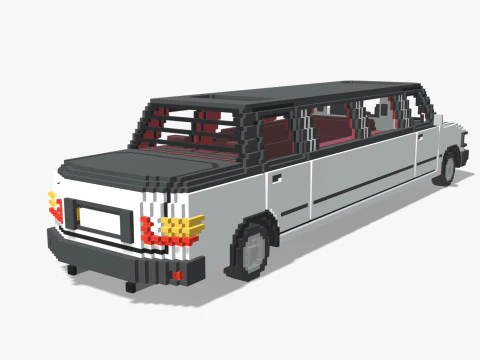Voxel Limo Car 3D Model