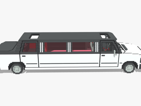 Voxel Limo Car Modèle 3D