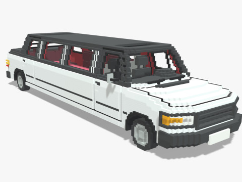 Voxel Limo Car Modèle 3D