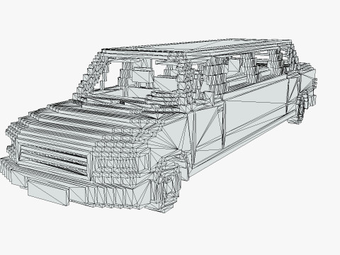 Voxel Limo Car Modèle 3D
