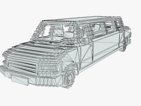 Voxel Limo Car 3D Model