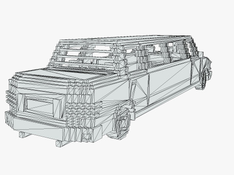 Voxel Limo Car Modèle 3D