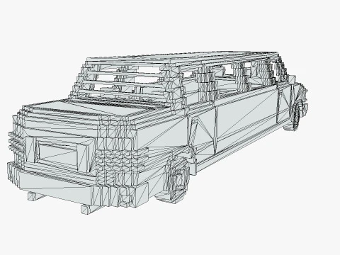 Voxel Limo Car 3D Model