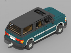 Voxel Caravan With SUV Tow Modèle 3D