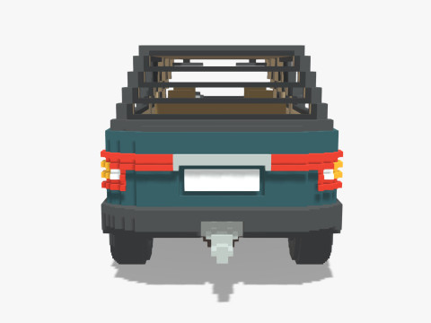 Voxel Caravan With SUV Tow 3Dモデル