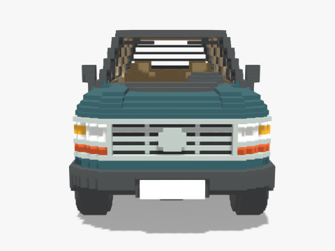 Voxel Caravan With SUV Tow 3Dモデル