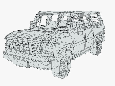 Voxel Caravan With SUV Tow 3Dモデル