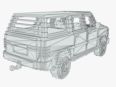 Voxel Caravan With SUV Tow 3Dモデル