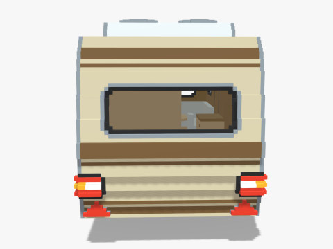 Voxel Caravan With SUV Tow 3Dモデル