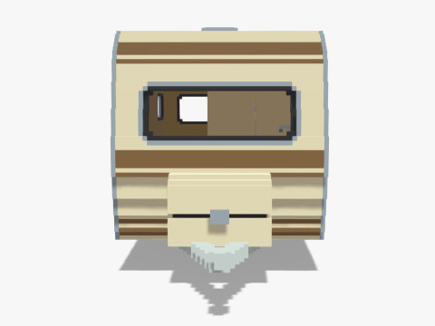 Voxel Caravan With SUV Tow 3Dモデル