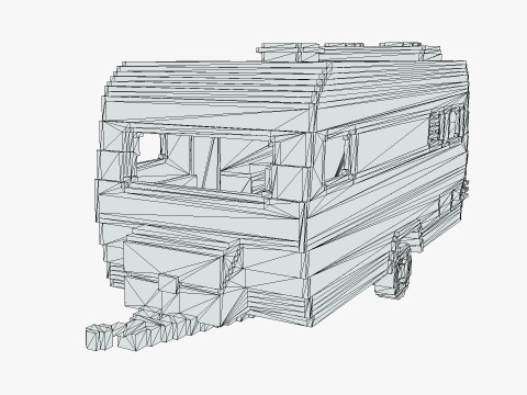 Voxel Caravan With SUV Tow 3Dモデル