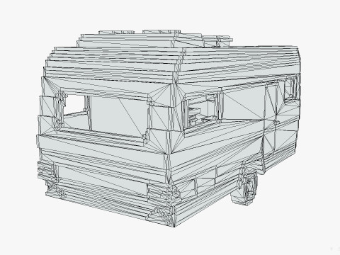 Voxel Caravan With SUV Tow 3Dモデル