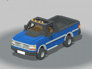 Voxel Pickup Single Cab Size 3 3D 模型