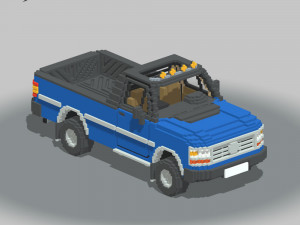 Voxel Pickup Single Cab Size 3 3D Model