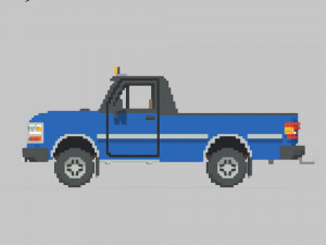 Voxel Pickup Single Cab Size 3 3D Model