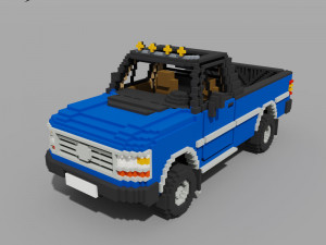 Voxel Pickup Single Cab Size 3 3D Model