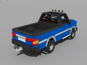 Voxel Pickup Single Cab Size 3 3D Model