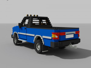 Voxel Pickup Single Cab Size 3 3D Model