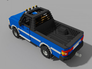 Voxel Pickup Single Cab Size 3 3D Model