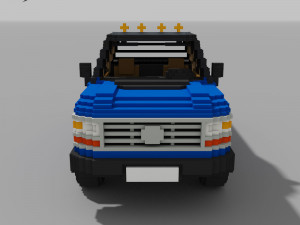 Voxel Pickup Single Cab Size 3 3D Model