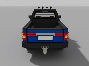 Voxel Pickup Single Cab Size 3 3D Model