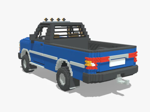 Voxel Pickup Single Cab Size 3 3D Model