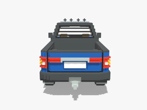 Voxel Pickup Single Cab Size 3 3D Model