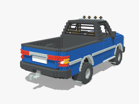 Voxel Pickup Single Cab Size 3 3D Model