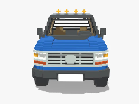 Voxel Pickup Single Cab Size 3 3D Model